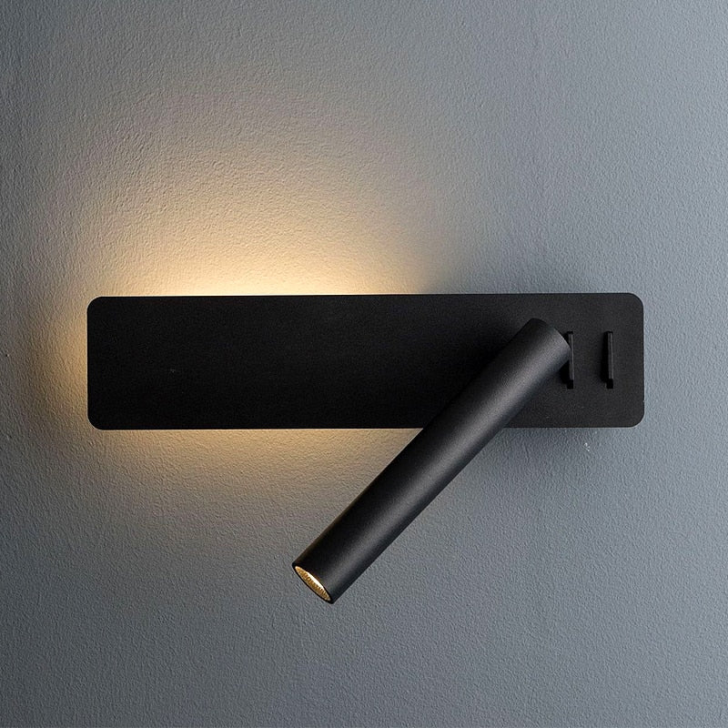 Wall reading light adjustable head LED indoor modern design, matte metal finish
