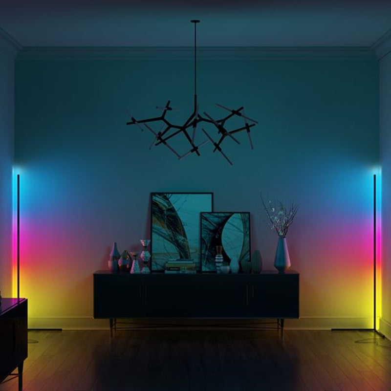 Indoor LED floor lamp RGB corner light dimmable aluminium, 142 cm modern design
