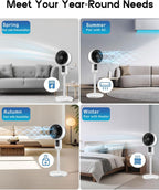 Adjustable Floor Fan | White, Oscillating, Quiet | Modern Breeziq