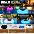 Solar Pool Lights Floating RGB LED Waterproof Color Changing