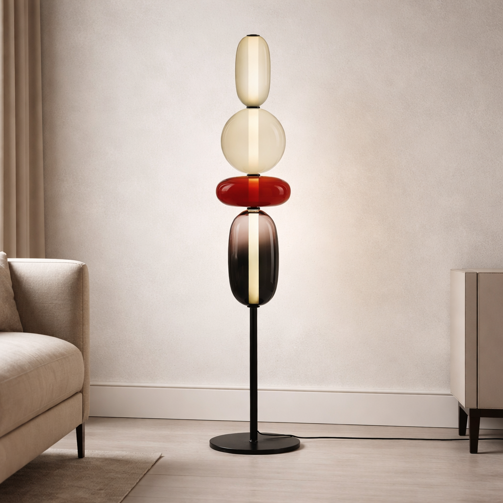 Modern Glass Floor Lamp - LED Artistic Statement Lighting