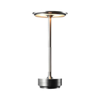 Cordless table lamp brass cone LED rechargeable, modern design