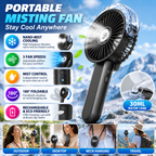 Outdoor Misting Fan | Portable, Foldable 180°, Handheld