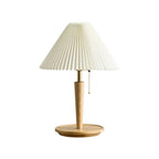 Vintage Wooden Table Lamp, Retro Walnut Bedside Light