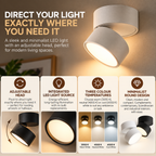Indoor LED Wall Light | Round Design, Adjustable Head | Minimalist
