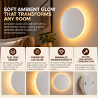 Round LED Wall Light | Modern Flat Disc, Living Room, Indoor