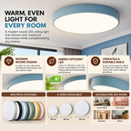 Round LED Ceiling Light | Modern, Energy-Efficient | Living Room, Kids Room