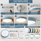 Round LED Ceiling Light | Modern, Energy-Efficient | Living Room, Kids Room