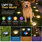 Solar Paw Print Light | Outdoor Garden LED, Waterproof | Warm, Cool & Multicolor