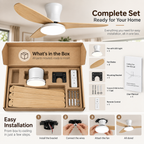 Ceiling Fan with LED Light | High Wind Power, Integrated Indoor Fan