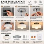 Ceiling Light | Round Glass Shade, Bauhaus LED, 3 Colour Temps
