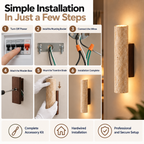 Travertine Wall Light | Warm LED, Natural Stone & Wood | 3 Sizes