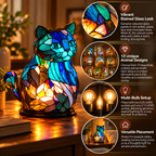 Stained Glass Animal Lamp | Artistic Table Lamp | 10 Designs, Warm Light