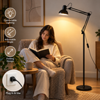 Floor Lamp | Folding Metal Stand, Multi-Colour, Modern