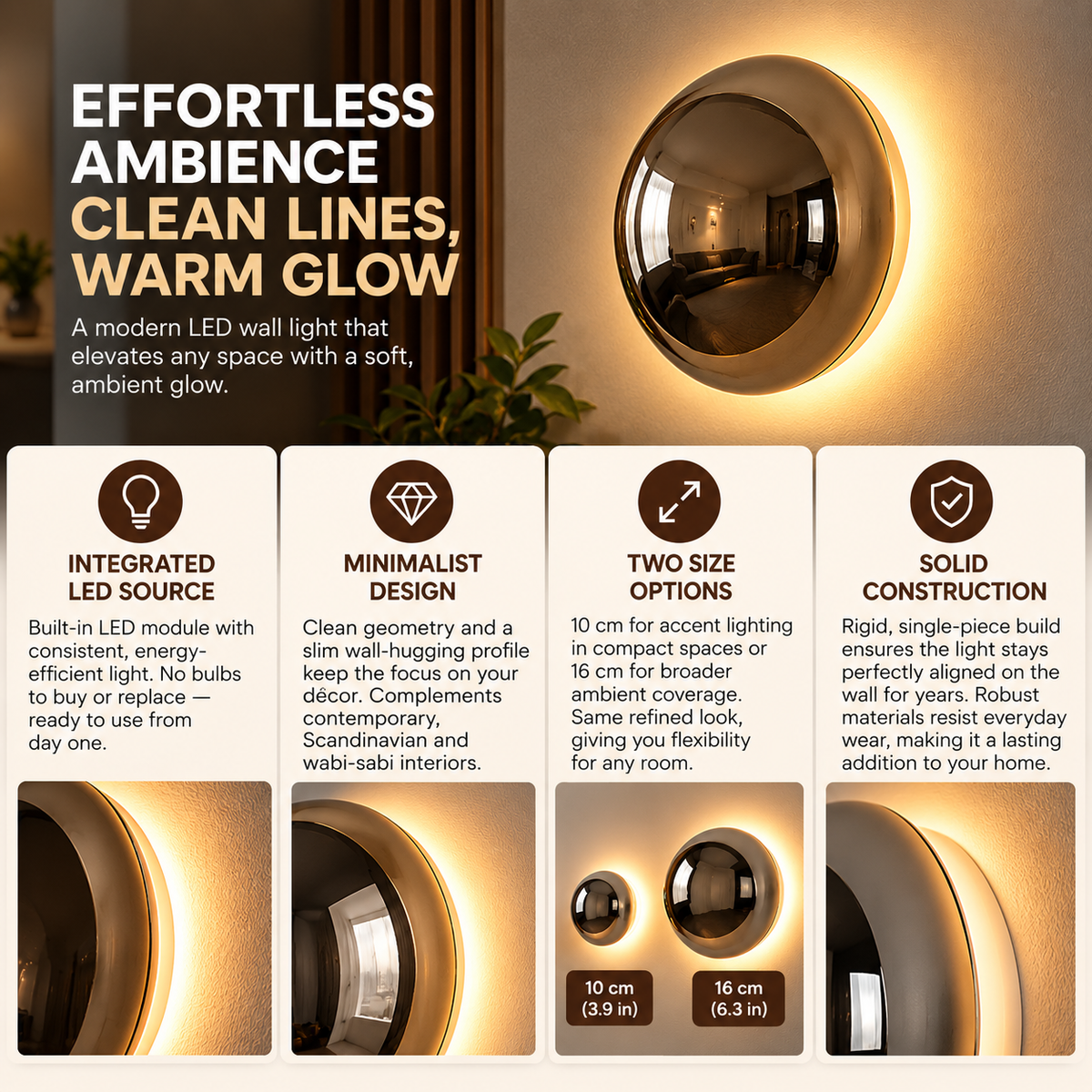 LED Wall Light | Modern Minimalist, Ambient, Indoor