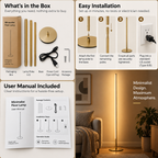 Floor Lamp | Minimalist Metal, Tri-Color Dimming | Living Room