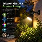 Solar Garden Spotlight | Dusk-to-Dawn, IP55, 9 Color Modes | Adjustable