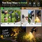 Solar Garden Spotlight | Dusk-to-Dawn, IP55, 9 Color Modes | Adjustable