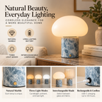 Rechargeable Table Lamp | Blue Calcite Marble, Cordless, Dimmable | Embla