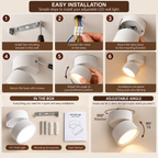 Indoor LED Wall Light | Round Design, Adjustable Head | Minimalist