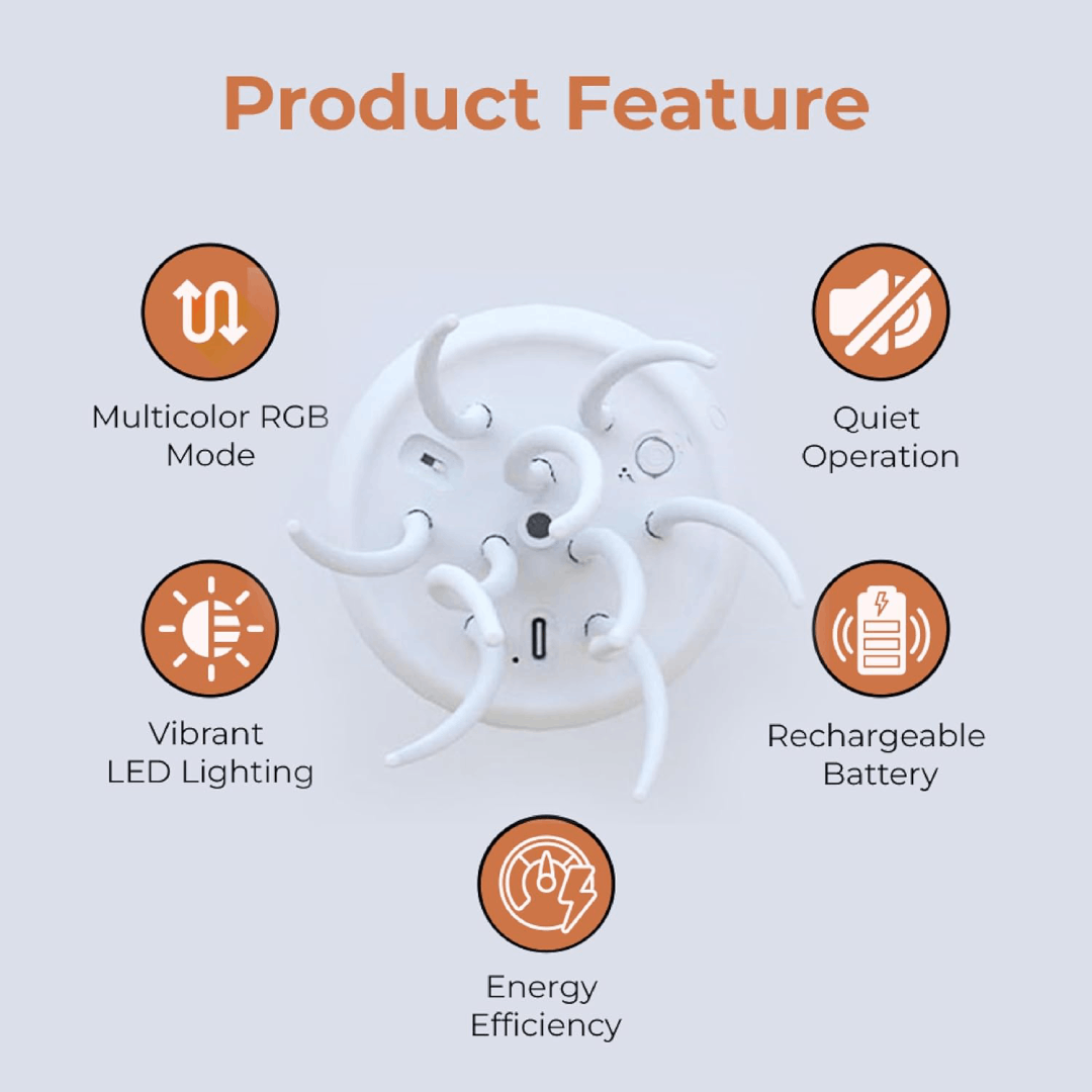 LED jellyfish lamp with RGB color-changing voice-activated night light