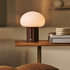 Cordless table lamps designer rechargeable, wood and marble