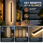 Outdoor Wall Lamp | Linear LED, IP65 Waterproof, Dimmable