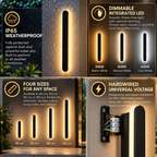 Linear Outdoor Wall Light | IP65 Weatherproof, Dimmable LED | Minimalist Metal