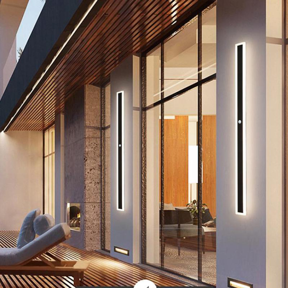 Outdoor wall lamp linear LED with IP65 waterproof transparent acrylic shade
