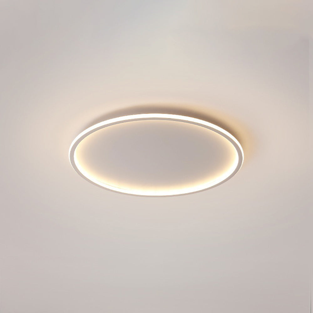Flush mount ceiling light modern LED round dimmable, metal and acrylic