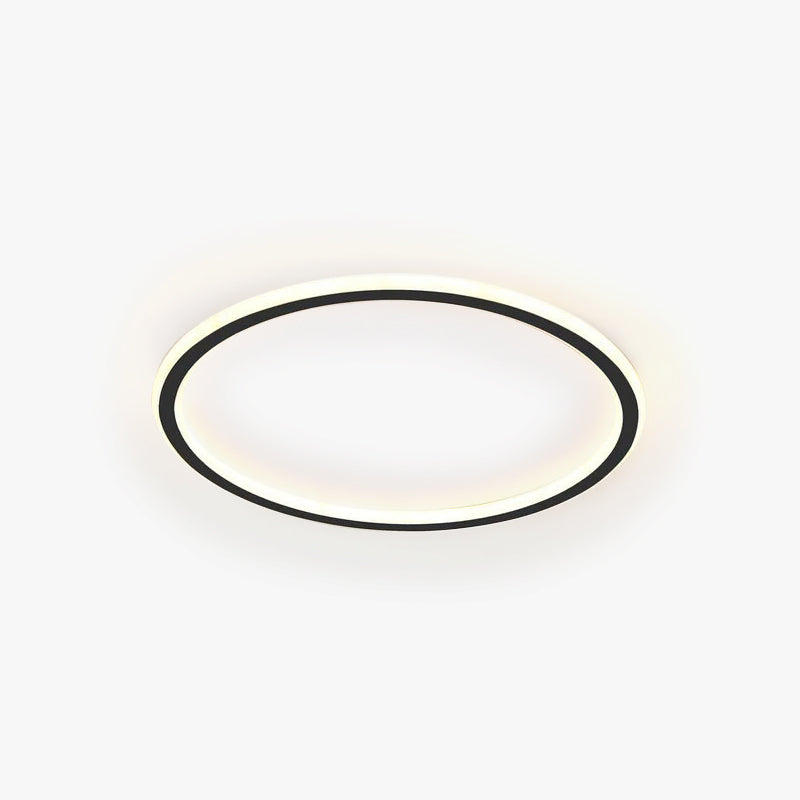 Flush mount ceiling light modern LED round dimmable, metal and acrylic