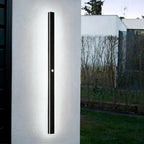 Linear LED outdoor wall lamp black IP65, minimalist design for garden and corridor