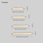 LED ceiling light minimalist elliptical metal acrylic in black, gold, rose gold flush mount