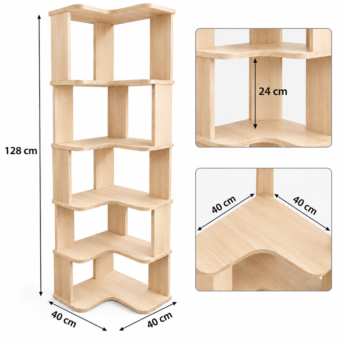 Corner Cabinet | Solid Wood, Compact Design | Natural Wood