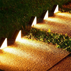 Solar path lights outdoor garden waterproof IP67 dusk-to-dawn auto sensor