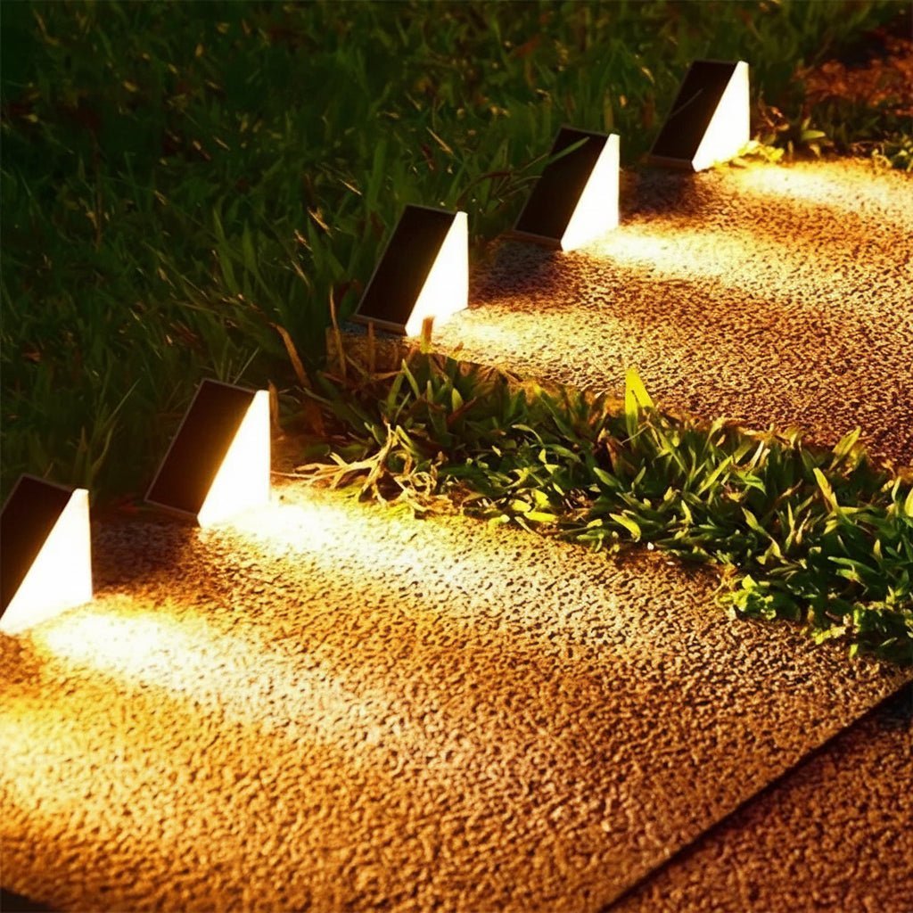 Solar path lights outdoor garden waterproof IP67 dusk-to-dawn auto sensor