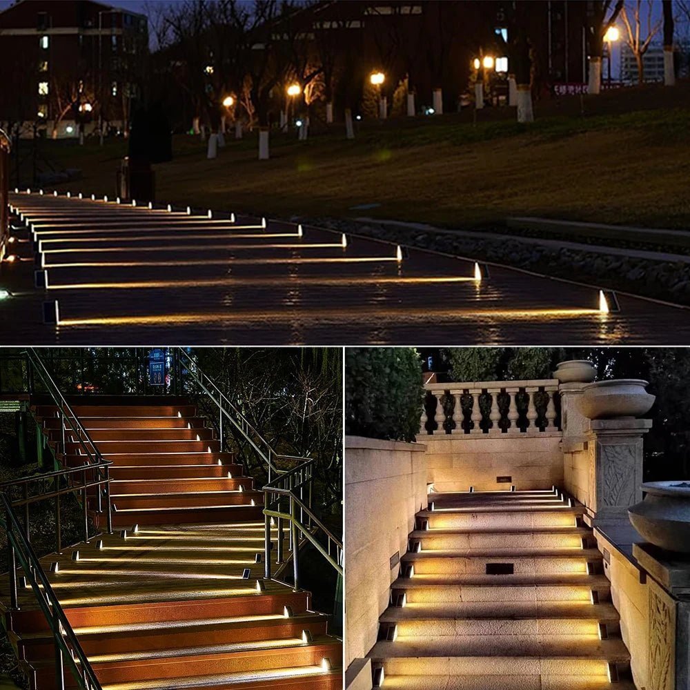 Solar path lights outdoor garden waterproof IP67 dusk-to-dawn auto sensor