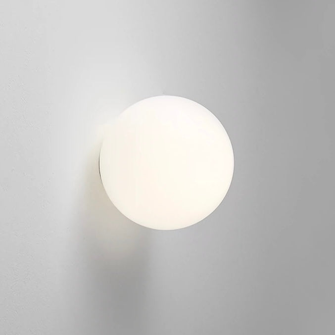 LED wall sconce frosted glass globe modern indoor light, two sizes