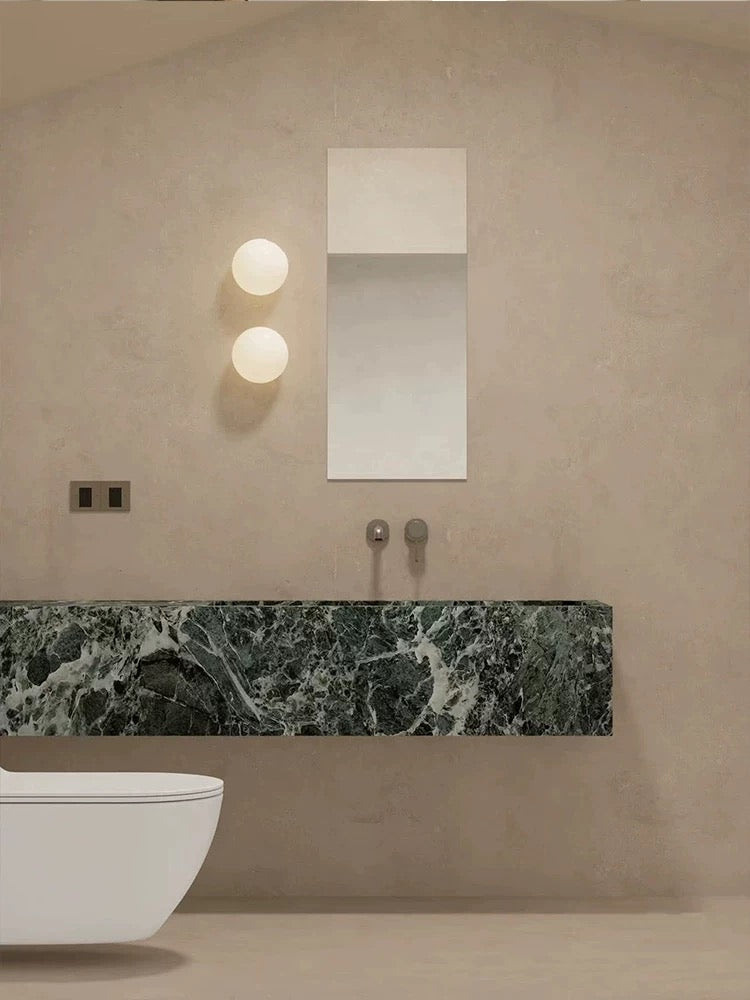 LED wall sconce frosted glass globe modern indoor light, two sizes