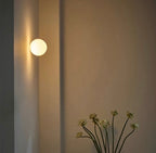 LED wall sconce frosted glass globe modern indoor light, two sizes