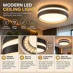 Lampa sufitowa LED | czarny metal i, nowoczesna montowana bezpośrednio do sufitu | Dahlia