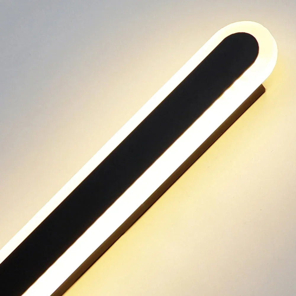 Linear outdoor wall light IP65 dimmable LED minimalist black metal