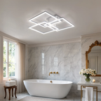 LED ceiling light white layered square dimmable with remote control, modern minimalist