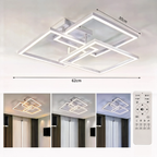 LED ceiling light white layered square dimmable with remote control, modern minimalist