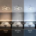 LED ceiling light white layered square dimmable with remote control, modern minimalist