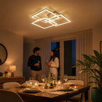 LED ceiling light white layered square dimmable with remote control, modern minimalist