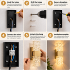 Rectangular Wall Sconce, Ripple Panel LED Ambient Lighting