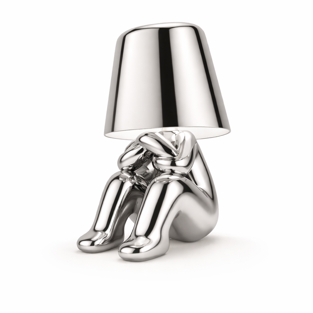 Designer Table Lamp - Modern Chrome Gold Accent Light