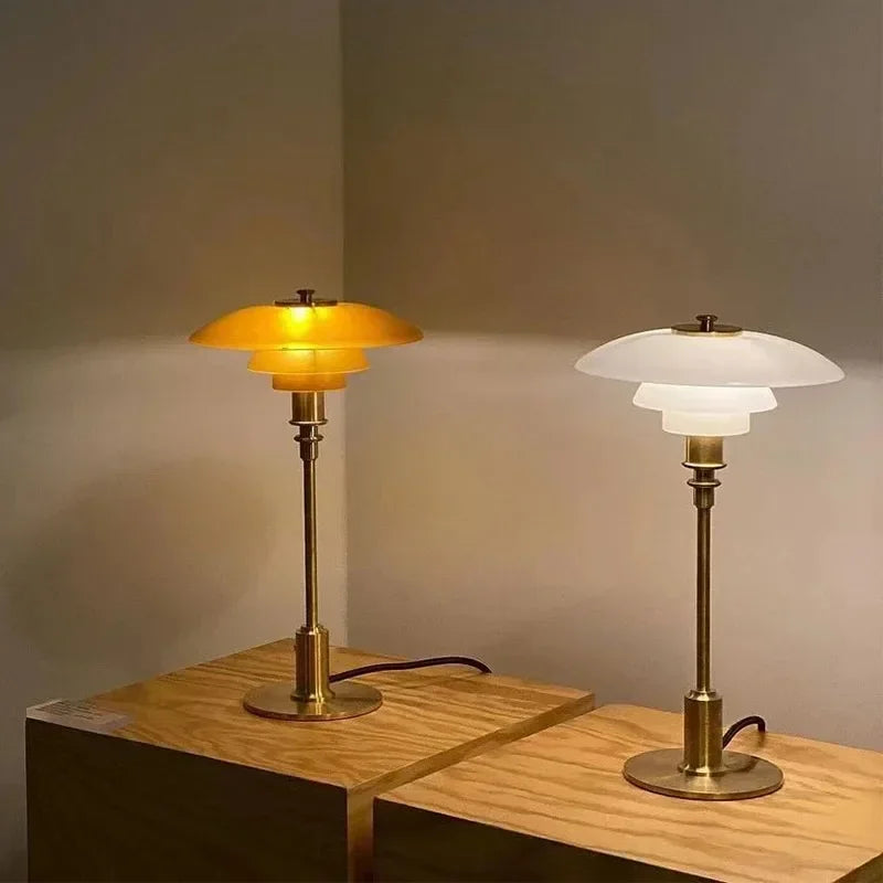 Triplet Layered Table Lamp - Modern Bedside Accent Light