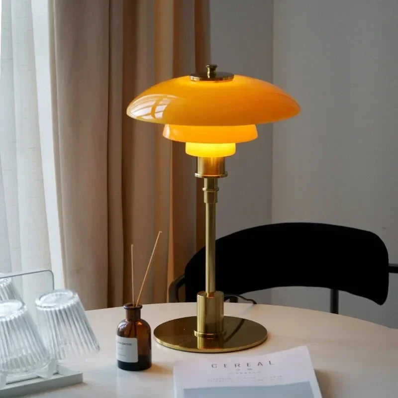 Triplet Layered Table Lamp - Modern Bedside Accent Light